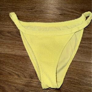 Neon Yellow Textured Bikini Bottom